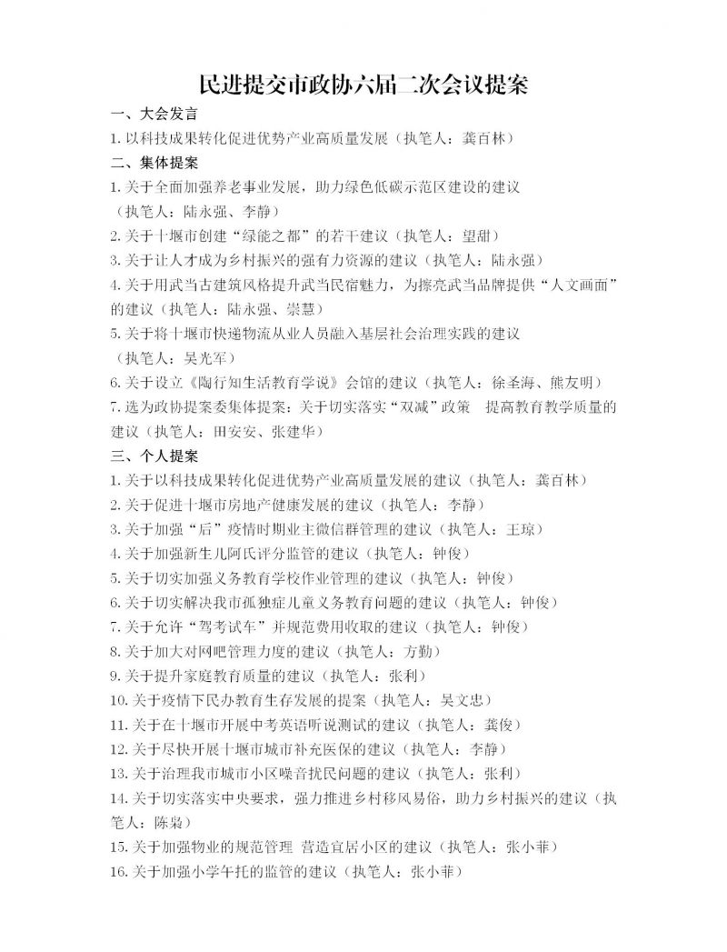 民進(jìn)提交市政協(xié)六屆二次會(huì)議提案（已立案）_01 (2)